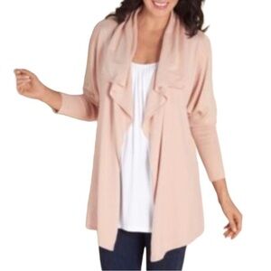 Lightweight Open-Front Cardigan in Blush Pink